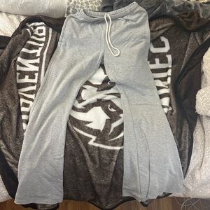 Gray Wide-Leg Sweatpants